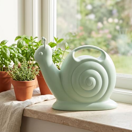 Union Products Snail Watering Can with Built-in Handle, 1.8L Capacity, Light Green - Ideal for Houseplants, Herbs, and Small Garden Beds - Image 6
