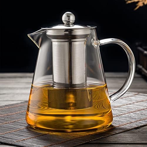 Glass Teapot with Removable Stainless Steel Infuser, Borosilicate Glass Tea Pot with Strainer,for Blooming Tea & Loose Leaf Tea, Microwave & Stovetop Safe（19oz ） by Unknown