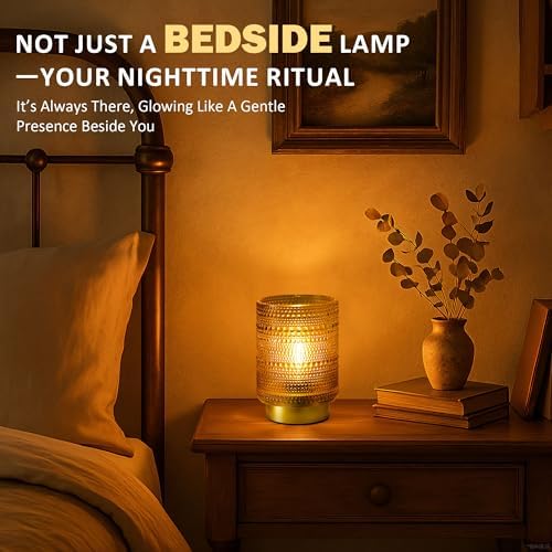 2 Pack Battery Operated Decorative Aesthetic Lamp with Timer for Bedside,Small Cordless Table Lamps with LED Warm Bulb for Bookshelf/Entryway/Nightstand/Dorm/Coffee Table/Office Cubicle Decor(Golden) - Image 3