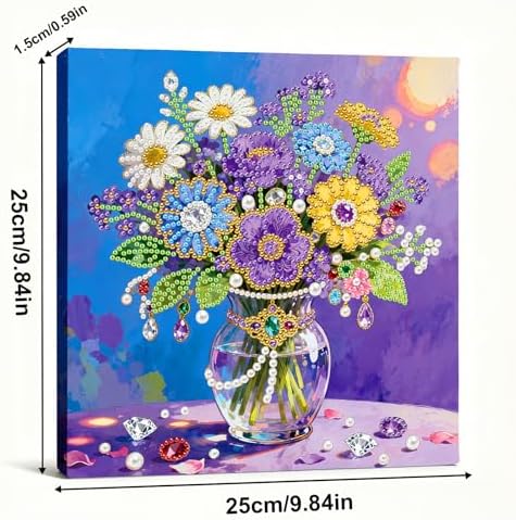 LQCrafK DIY Pearl Art Painting Handcraft Kit for Adults Beginners, Healing Stress-Relieving Home Wall Creative Design Decoration, Framed Painting with Tools-Bouquet - Image 6