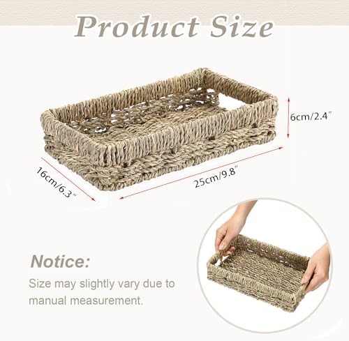 Hipiwe Small Key Basket Bowl for Entryway Organizer Seagrass Wicker Tray - Image 5