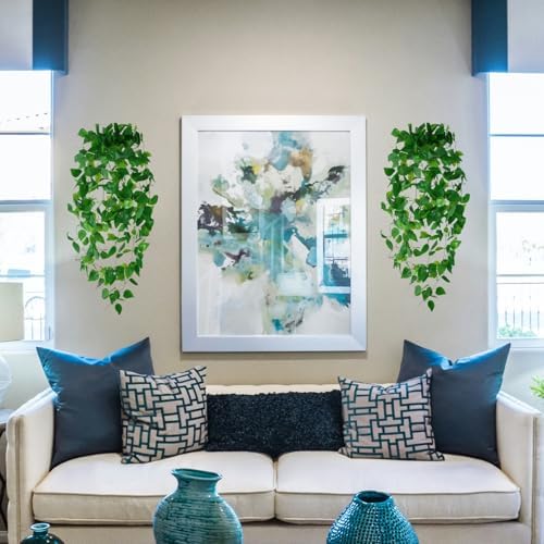 Fake Hanging Plants Vines(3pcs)for Room Decor, Artificial Ivy Greenery Garlands for Home Bedroom Living Aesthetic Kitchen Office Wall Patio Bookshelf,Indoor,Outdoor Farmhouse Decorations(No Basket) - Image 3