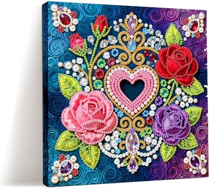 ARTopet DIY Pearl Painting Kit with Frame Gemstone Pearl Diamond Dots Beads Canvas Art Craft for Adult Beginners Display for Tabletop and Wall Mounting Home Decor-Rose by ARTopet