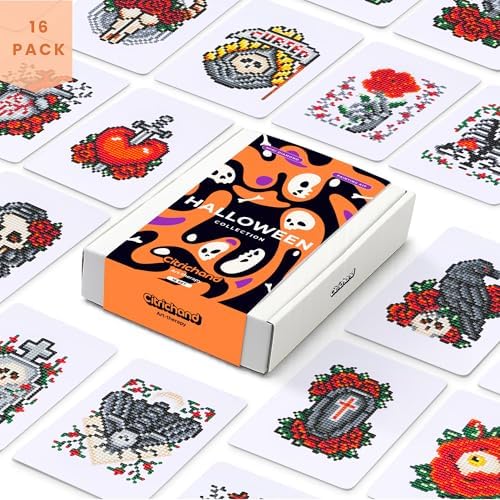 Citrichand Small Diamond Art Kits, Halloween Collection 16 Pack for Adults by Citrichand