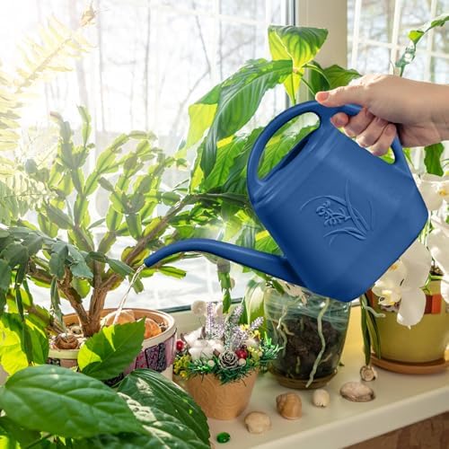 Hand Watering Can - for Home Plant Garden - 1/2 Gallon - Blue - Image 5