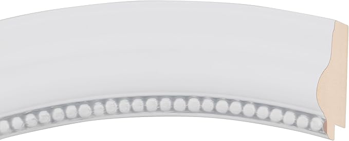 OVALCREST Oval Beveled Wall Mirror for Home Decor - Heritage Style - Linen White - 21x25 Outside Dimensions