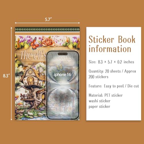 Dizdkizd Pre-Cut Cottage Core Sticker for Journaling, Elf Fairy PET and Paper Materials Vintage Ephemera Collage Book, Cute Bullet Journal Decals Scrapbook Supplies - Image 5