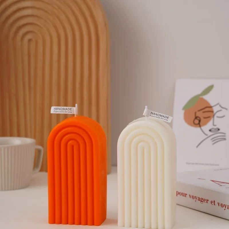 Candle Molds - Silicone Mold for Candles Making, DIY 3D Moulds for Soy Wax, Beeswax, Scented Candle, Valentine's Day Gifts (Wave Geometric Pillar) - Image 7