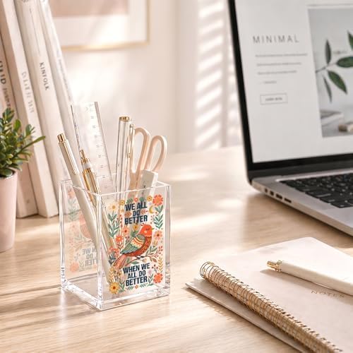 We All Do Better Acrylic Pencil Holder Cup Positive Gifts for Girls - Image 4