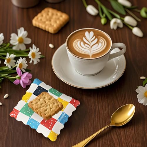 Ceramic Spoon Rest, Dopamine Gingham Spoon Holder for Stove Top Kitchen Counter Coffee Station, Cute Kitchen Decor - Image 7