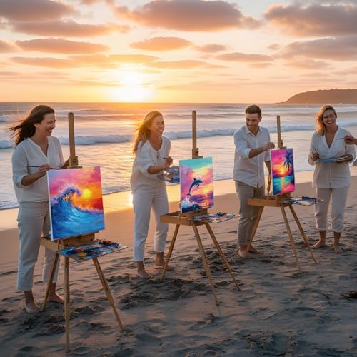 Sherr 12 Pcs Pre Drawn Canvas for Adults,Beautiful Scenery,8 x 10 Inch - Image 4