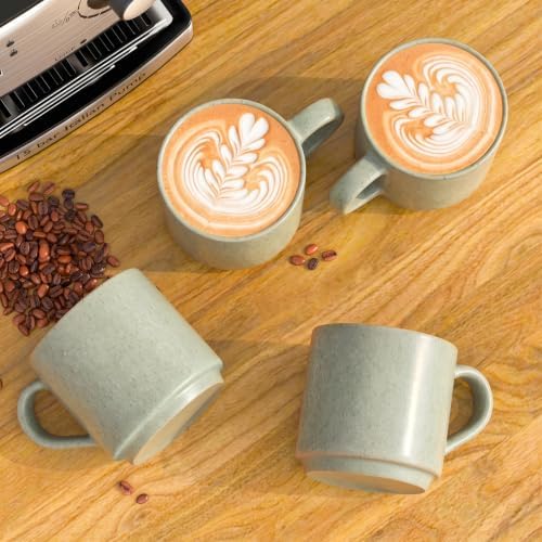 Pilnocok 8 oz Ceramic Small Mugs Set of 2, Green - Image 5