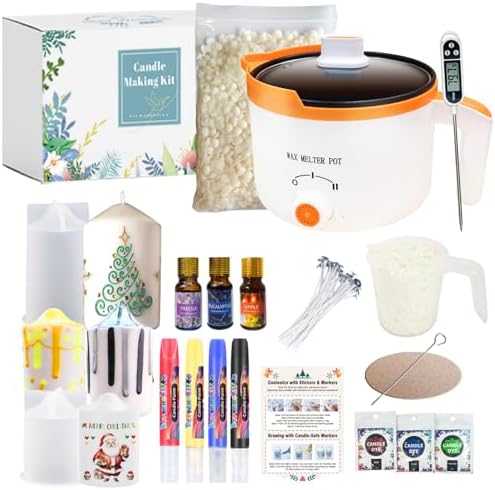 Ksedcon DIY Candle Making Kit for Adult Beginners with Molds by WaxMelterforcandlemaking