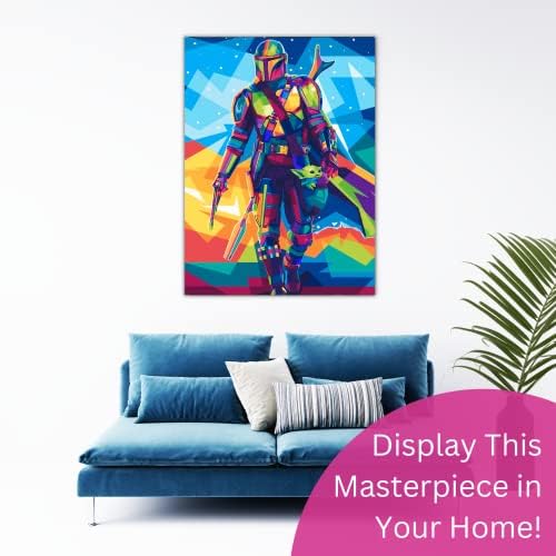 Star Wars Mandalorian and Baby Yoda Diamond Art for Adult 5D Painting 12x16 - Image 2