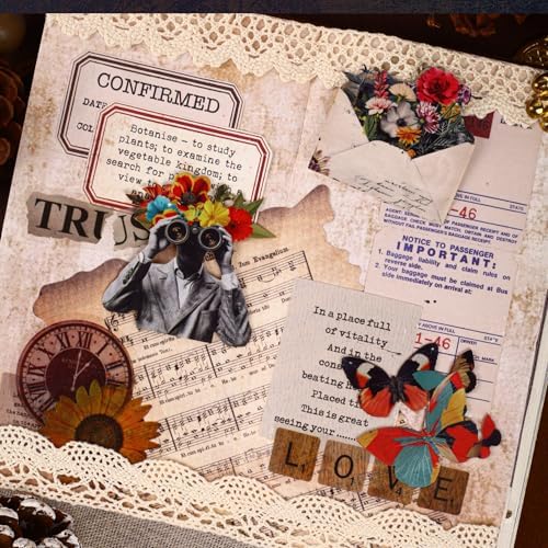 60 Pcs Vintage Collage Cardstock Stickers for Scrapbooking - Image 5