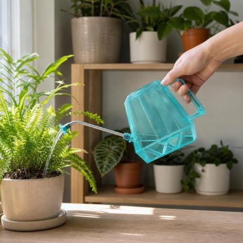Elegant Watering Can with Extra Long Stainless Steel Spout for Soil Level Watering of Delicate Houseplants Potted Plants Balcony Flowers Sturdy Metal Body, Rose Pink, 1.2L - Image 7