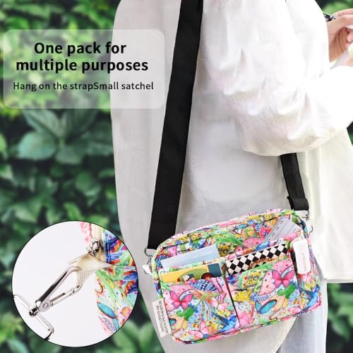 Multiple Pockets Portfolio Organizer with Zipper,Makeup Bag Pencil Pouch - Image 6