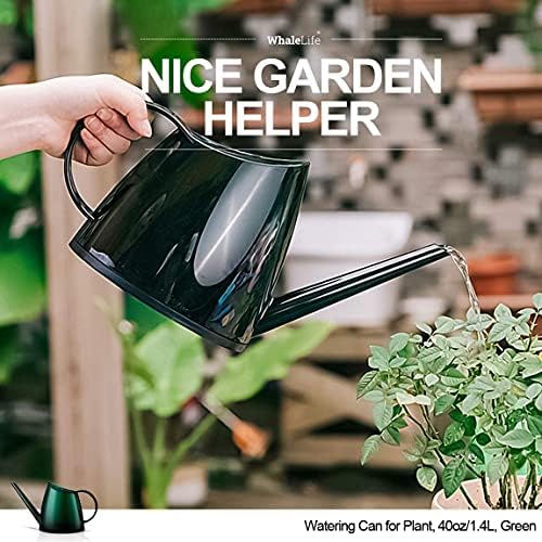 WhaleLife Small Indoor Plant Watering Can - 1.4L Dark Green Long Spout - Image 5
