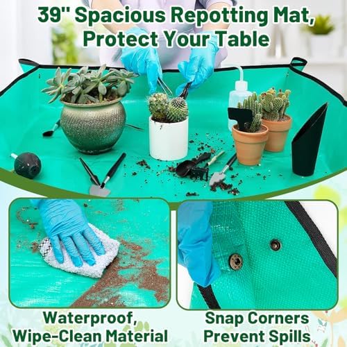 ANPHSIN 20pcs Small Gardening Tools Gifts for Women Beginners, Green - Image 3