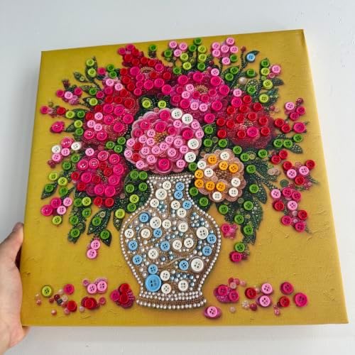 Framed Button Art Kit 11.8" DIY Mosaic Craft for Adults(Wave Dolphin) - Image 3