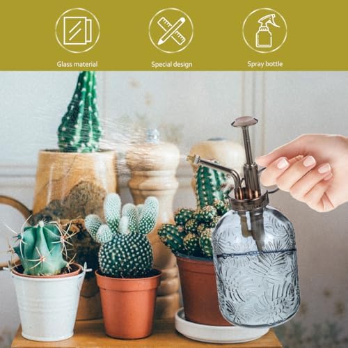 Yardwe Vintage Glass Plant Mister Spray Bottle, 350ml Indoor Watering can with Antique Bronze Pump, Small Garden Sprayer for Houseplants, Succulents, and Flowers (Copper) - Image 6