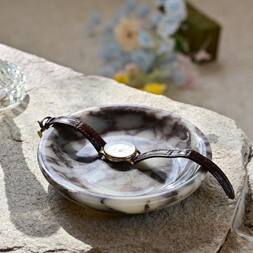 ZSHAWN Natural Marble Ring Dish Jewelry Tray, 5.5" Trinket Dish - Image 4