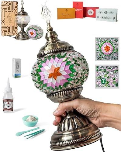 Ottoman Mosaics Turkish Mosaic Lamp Kit | DIY Art & Craft Project for Adults | Make Your Own Handmade Lamp (Green) by Unknown