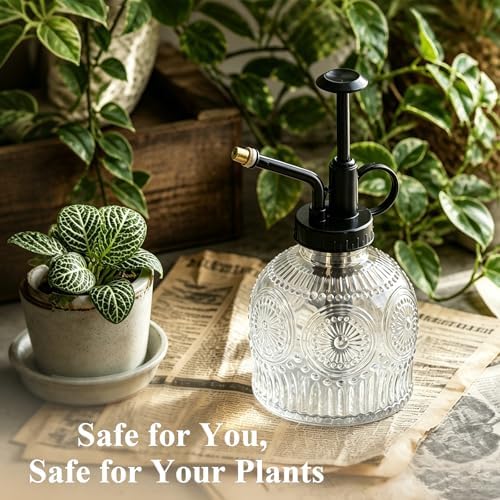 Glass Plant Mister Spray Bottle Vintage Refill Leak Proof Watering Can 8oz - Image 5