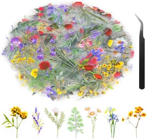 36 SheetsFlower Stickers for Scrapbooking,576 Pcs Self-Adhesive Transparent Flower Stickers Scrapbook Supplies Journaling Stickers for Adult Card Making Letters DIY Water Bottle Cards Decoration by Weenkilly