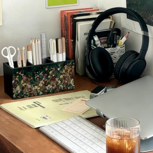 Moody Floral Pen Pencil Holder for Office Desk Accessories Decor - Image 3