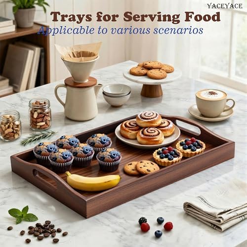 Wood Serving Tray Small, 14"x10"x2" Small Serving Tray - Image 6