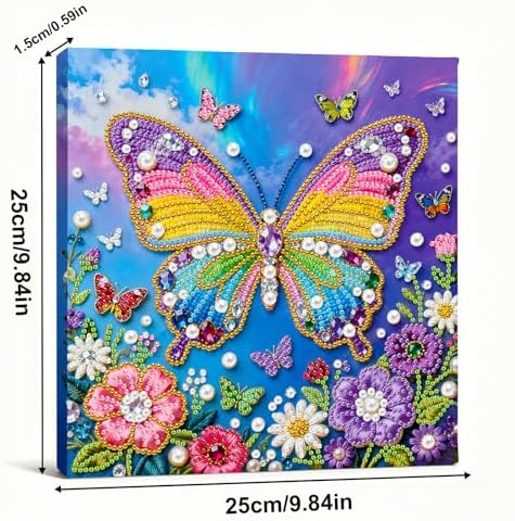 LQCrafK DIY 3D Pearl Art Painting Handcraft Kit for Adults Beginners, Home Wall Decoration, Creative Design Framed Painting with Tools-Colorful Butterfly - Image 6