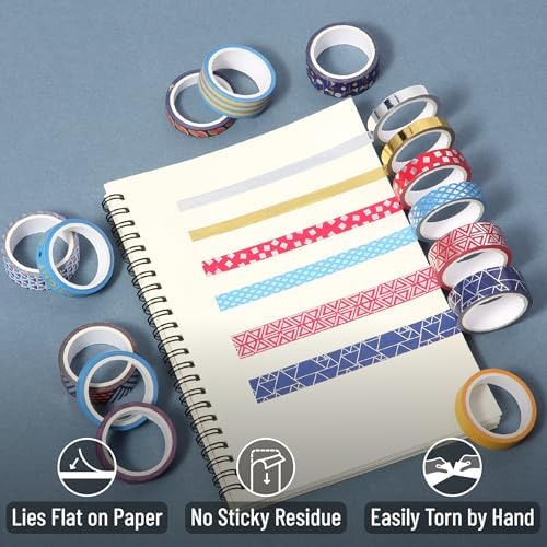 Mr. Pen- Washi Tape Set, 15 Rolls, Assorted Sizes, Metallic Foil - Image 5