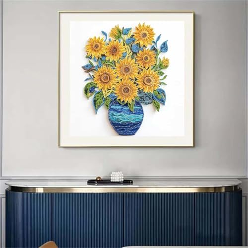 Diamond Art Kits for Adults Beginner,Sunflower Vase Diamond Painting Kits - Image 3
