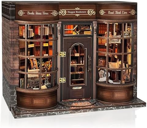 DIY Miniature House Kit, Book Nook Kit with LED Light, 3D Wooden Puzzle Bookshelf Decor Building Kit, Birthday Gifts for Family & Friends by Lovelyhome