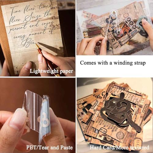 Vilikya 90Pcs Tag Label Scrapbook Stickers for Junk Journal Ephemera, PET Number Sticker for Journaling Kit, Vintage Scrapbooking Paper for Decoupage, Collage Cards Frame Stickers for Bullet Journal - Image 4
