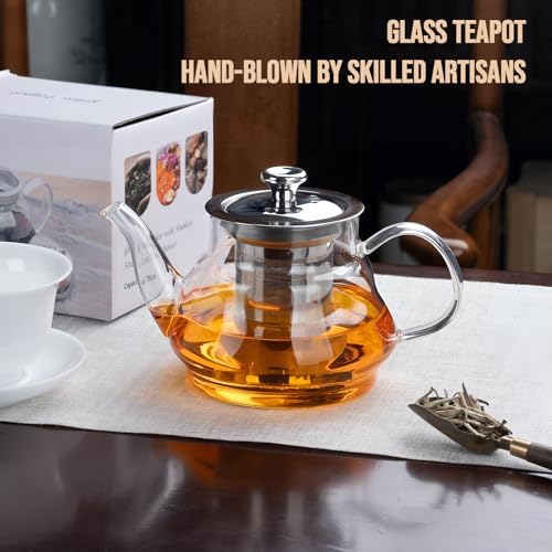 FrutPunch 20OZ Stovetop Safe Glass Teapot with Infuser and Lid - Image 5
