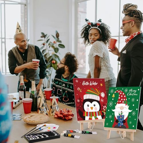 Cholemy 36 Pcs Paint and Sip Kit Gift for Adults 8''x10'',Christmas B - Image 6