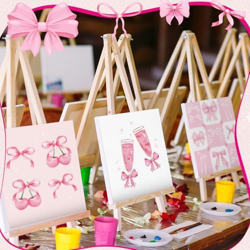 Affrolling 12 Pcs Pre Drawn Canvas for Painting for Adults 8 x 8 Inch Canvas Painting Kits Stretched with Drawing Ready to Paint Beginner Artists Date Night Party Supplies(Coquette) - Image 6