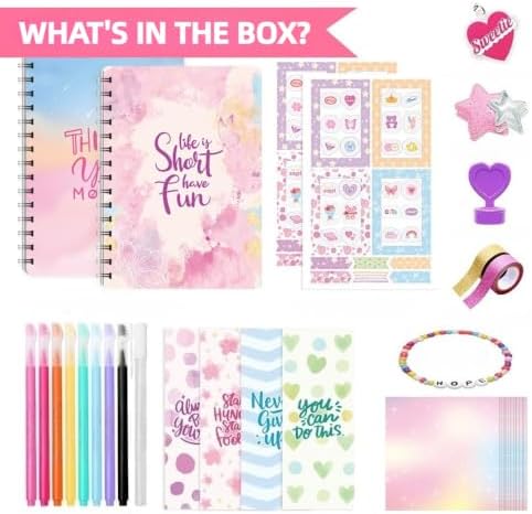 Journal Kit with Notebook Washi Tape Stickers,DIY Scrapbook Supplies Set (Muticolor B) - Image 6