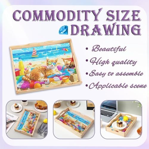 EWJRNSF Diamond Art Kits for Adults Wooden Serving Trays with Handles - Image 4