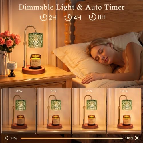 Candle Warmer Lamp with Timer, Birthday Gifts for Women, Room Decor, Green - Image 3
