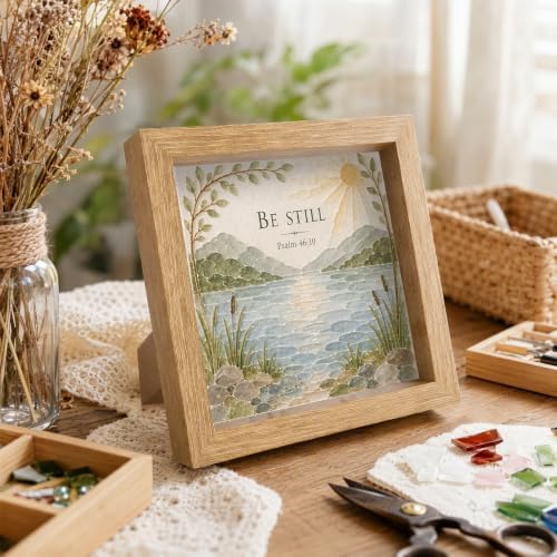 Framed DIY Mosaic Art Kit Acrylic Gem Craft Set Nature Theme Decoration - Image 5