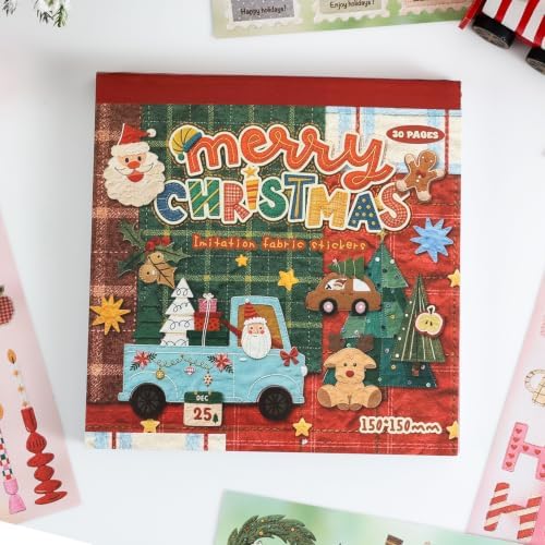 600+ PCS Cute Christmas Scrapbook Sticker Book, Holiday Decor & Ins Little Object Theme Stickers, Art Scrapbook Supplies for Adults Teens Women Girls Junk Journaling Planner Crafts by emmoolife