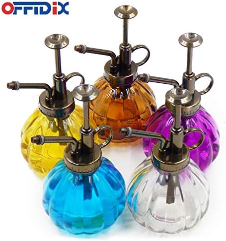 OFFIDIX Glass Spray Bottle, Brown Plant Mister Pumpkin Style Spritzer 6.7oz - Image 4