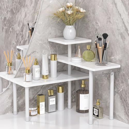 JayRex 3-Tier Bathroom Countertop Corner Shelf Organizer, White by JayRex