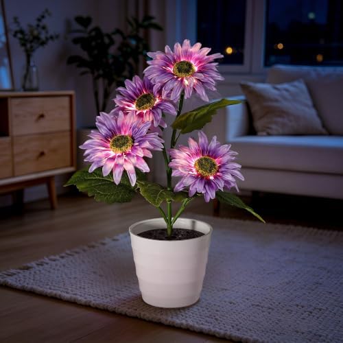 Purple Daisy Flower Table Lamp Decor Gifts for Women Birthday Christmas - Image 6