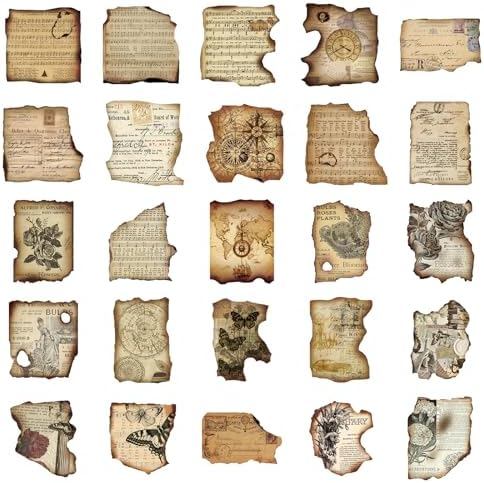 PRSTINCOL Vintage Journaling Stickers,Scrapbook Supplies for Planners,100Pcs Junk Journal Supplies with Antique Map Prints, Distressed Edges for Teenagers Adults - Image 3