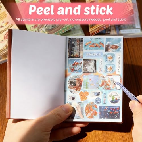 4 Pack Japanese Sticker Book, Kawaii Stickers, Die-Cut Cute Food & Janpan Style Aesthetic Stickers for Journaling, Scrapbooking, Planners, Junk Journal Supplies - Image 3