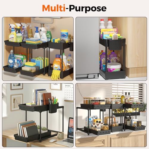 Sevenblue 3-Pack 2-Tier Under Sink Organizers with Sliding Drawers - Image 6